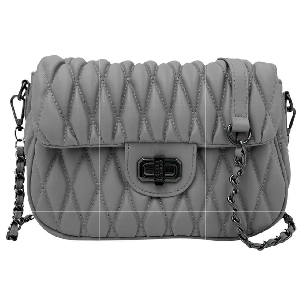 NWT Badgley Mischka Gray Quilted Crossbody ( detachable) Bag Retail $149